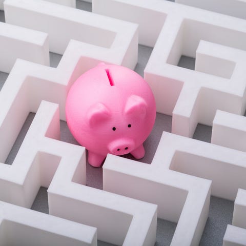 Piggy bank in a maze