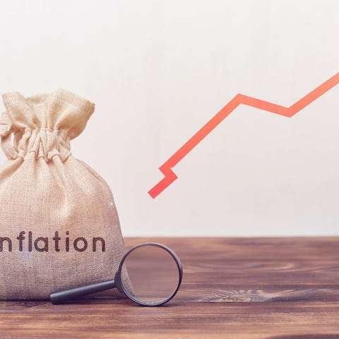 A bag with inflation written on it.