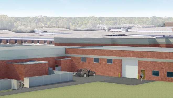 A rendering by Bray Architects shows the addition of a $1.2 million Career Construction Academy at Fond du Lac High School.