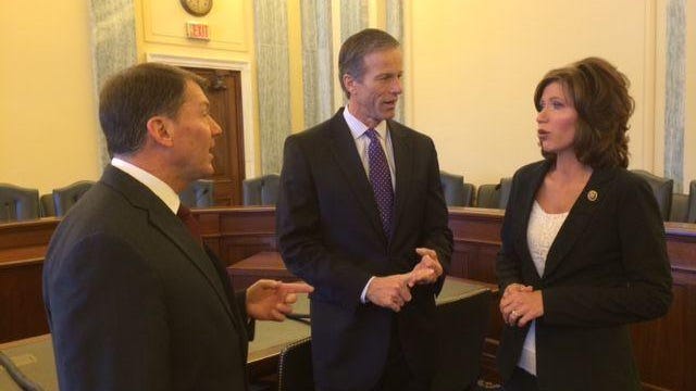 Sens. Mike Rounds and John Thune and Rep. Kristi Noem meet in the Commerce Committee room. It was the first all-GOP delegation from South Dakota since 1962.
