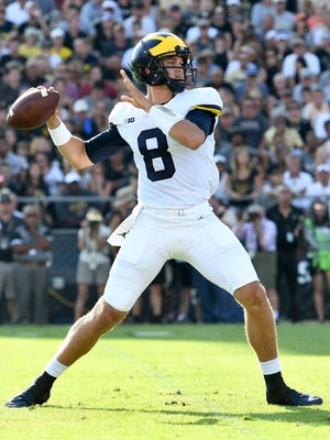Michigan quarterback John O'Korn replaced injured starter Wilton Speight and led the Wolverines to victory with 270 yards passing and a touchdown pass against Purdue.