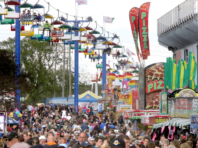 The crowd, both on the ground and in the air, along