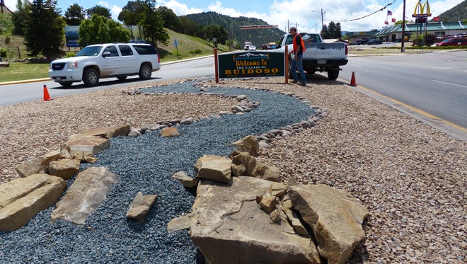 One of the Keep Ruidoso Beautiful projects is a rock landscaped median at the intersection of U.S. 70 and New Mexico Highway 48.