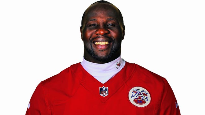 This is a 2014 photo of Tamba Hali of the Kansas City Chiefs NFL football team. This image reflects the Kansas City Chiefs active roster as of Thursday, June 19, 2014 when this image was taken. (AP Photo)
