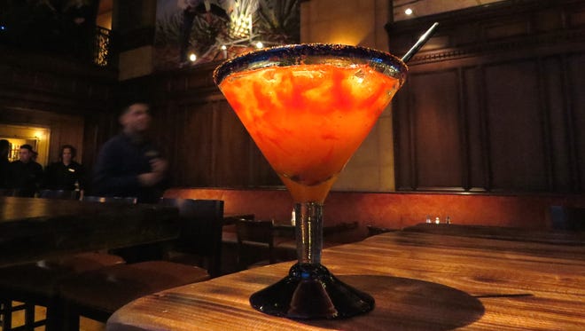 The Diablo margarita at Limon y Sal in downtown Ventura is made with mango and spicy sriracha sauce.