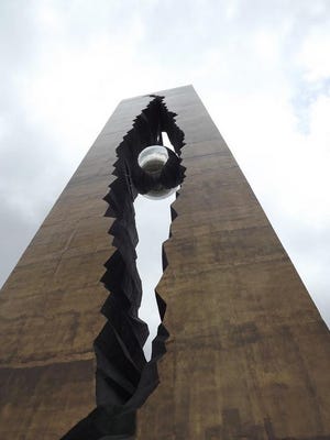 To the Struggle Against World Terrorism, also known as the Tear Drop Memorial, is a 10-story sculpture given to the U.S. as an official gift from Russia. It sits at the end of the former Military Ocean Terminal in Bayonne, N.J., as an ode to victims.