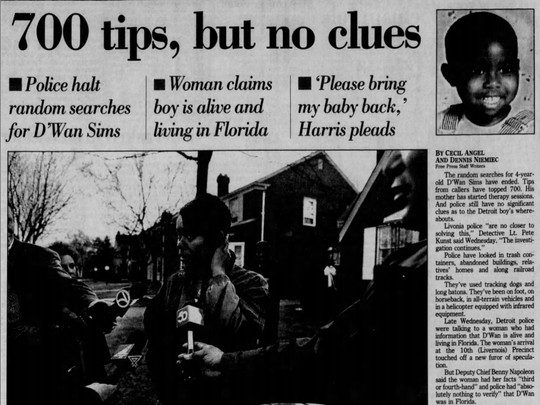 D Wan Sims Case Man Thinks He May Be Missing Detroit Boy Gives Dna