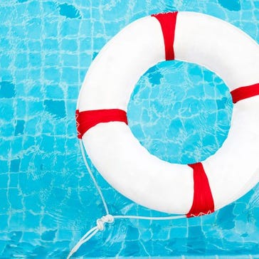 Life preserver in a swimming pool.