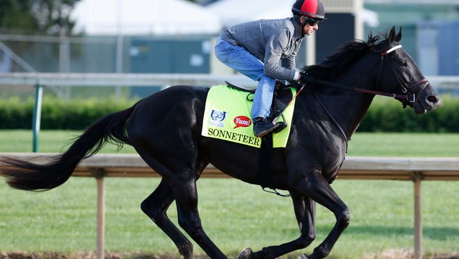 Kentucky Derby hopeful Sonneteer galloped at Churchill Downs. May 1, 2017.