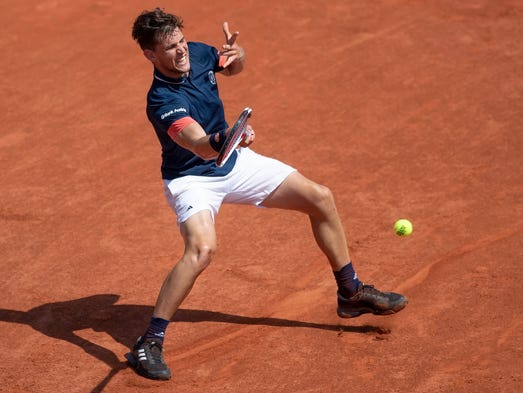 Dominic Thiem in action during his semifinal against