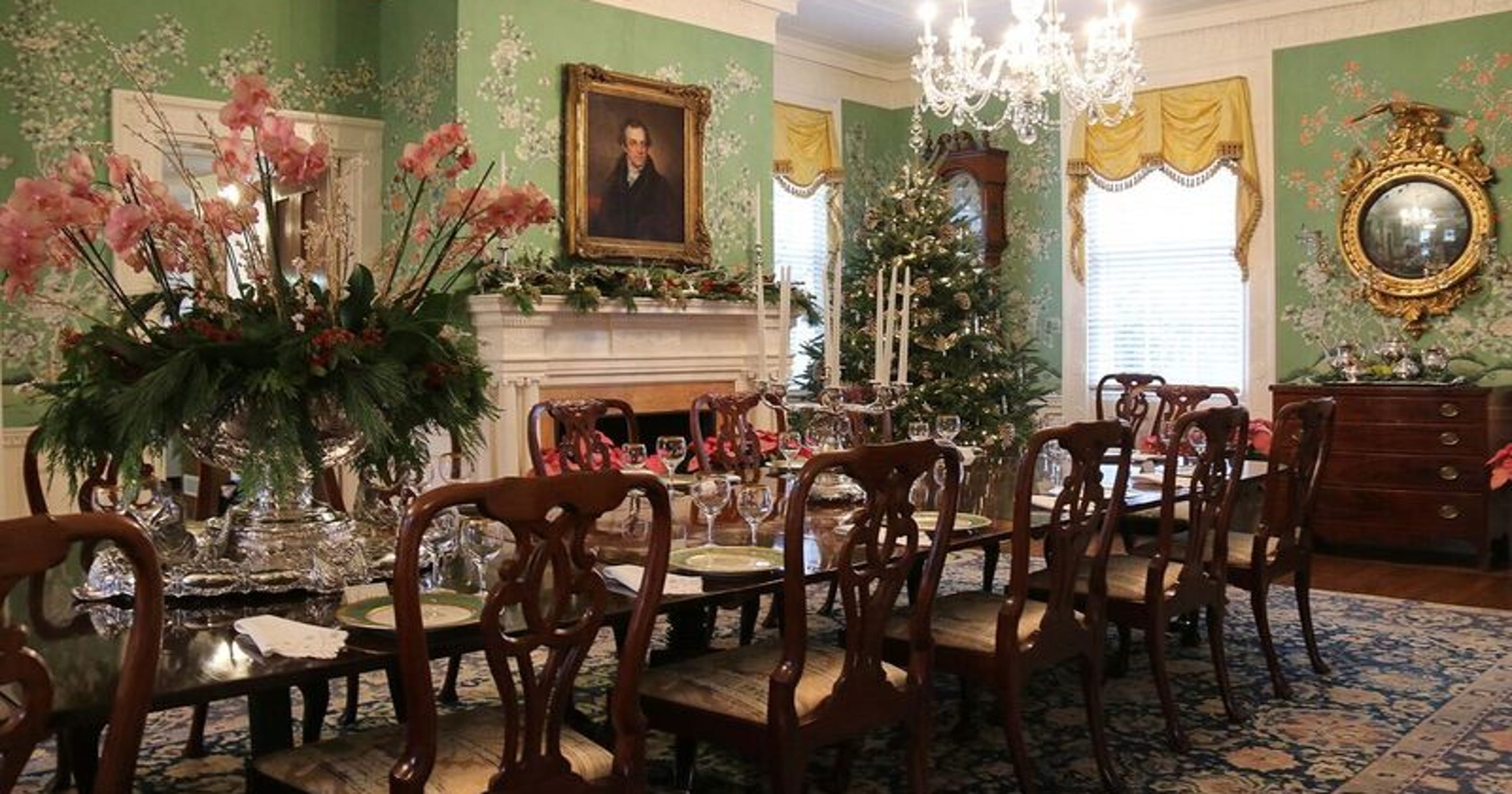Drumthwacket festively adorned for the holiday season
