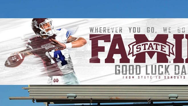 Mississippi State took out ads on digital billboards to wish Dak Prescott luck on Sunday.