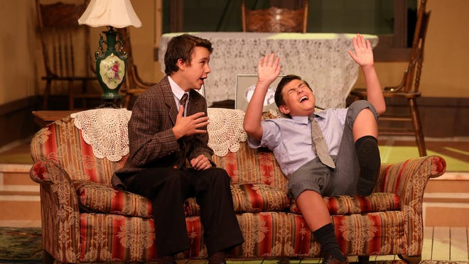 Elijah Barth, left, as Jay, and Joseph Graney, as Arty, deliver some of the funniest moments in Pentacle Theatre’s family comedy-drama “Lost in Yonkers” that runs through Sept. 12.