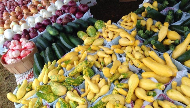 A vegetable stand at Bossier Farmer's Market.
