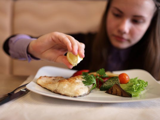 Teen has lunch