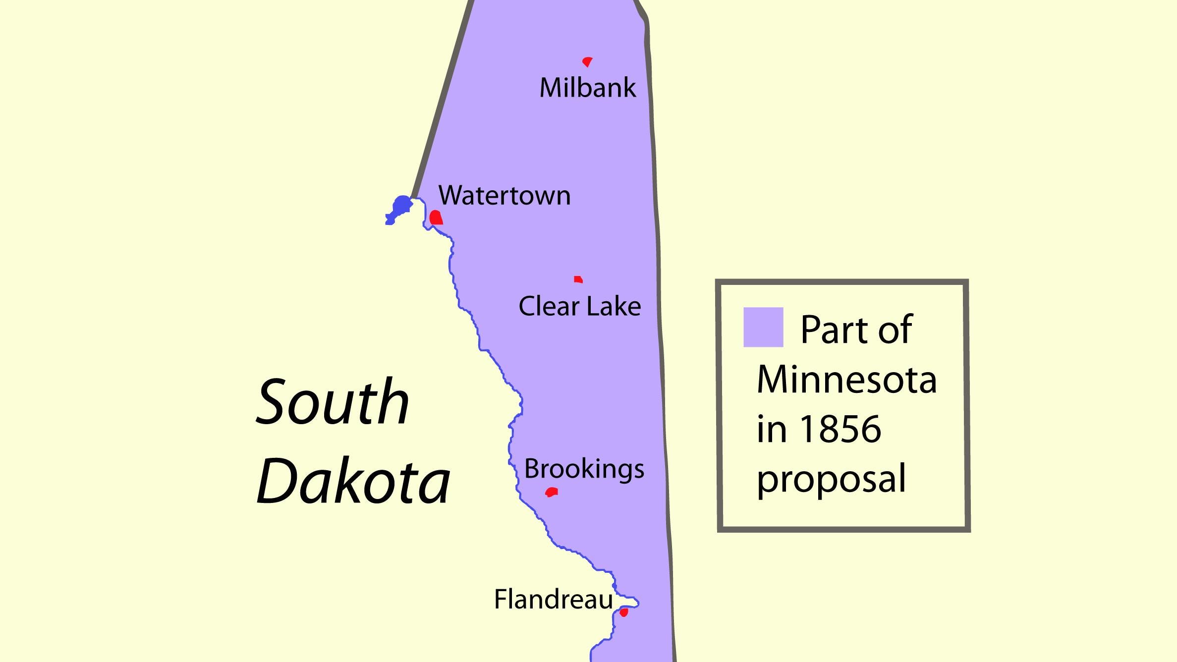 North Dakota Minnesota Border Map Part Of Sioux Falls Almost Was Minnesota
