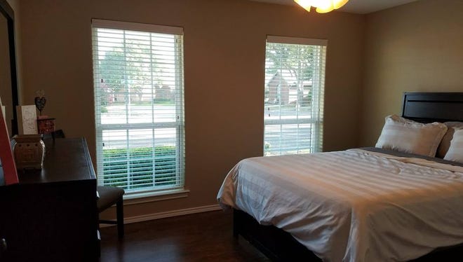 The bedroom of a San Angelo bed and breakfast is shown.
