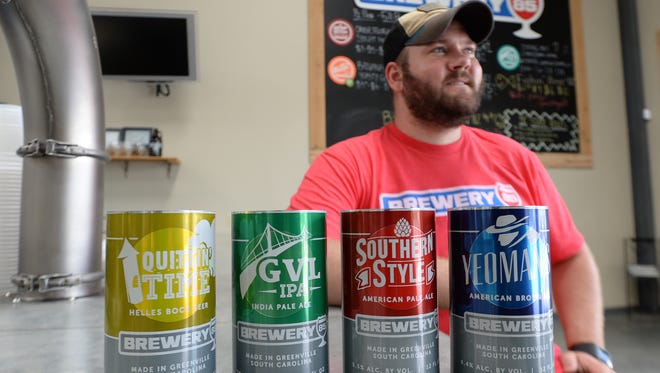 Greenville's Brewery 85 is now canning its beer. Pictured is brewery owner Will McCameron.