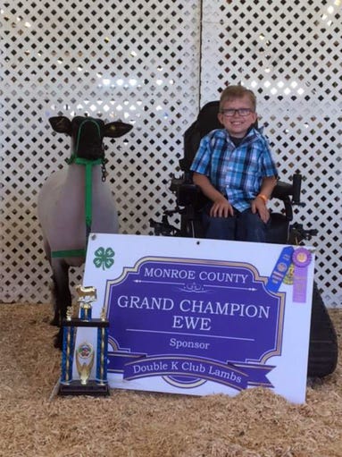 Braden Pederson's yearling ewe was also Grand Champion