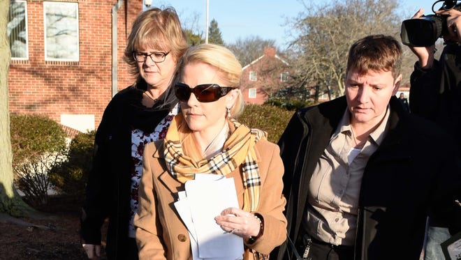 Patricia Driscoll arrives Tuesday for her protective order hearing against Kurt Busch at Kent County (Del.) Family Court.