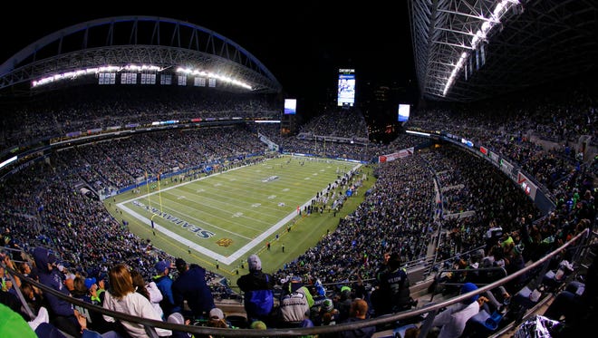 In this photo made with a fish eye lens, CenturyLink Field is shown in the second half of a preseason NFL football game between the Seattle Seahawks and the Oakland Raiders, Thursday, Sept. 3, 2015, in Seattle.