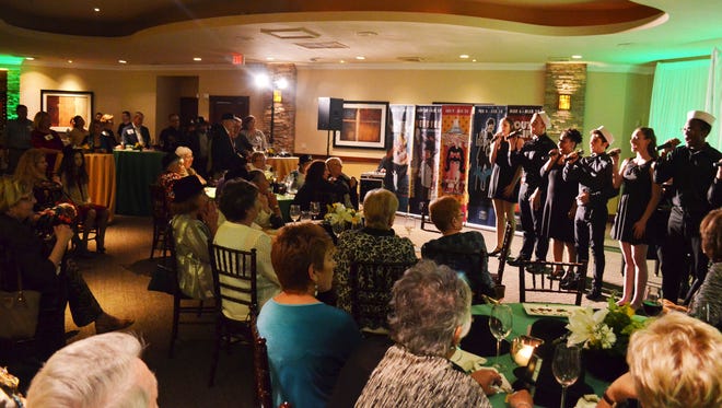 A packed house gathers at Seasons 52 in Palm Beach Gardens on Jan. 23 for the Maltz Jupiter Theatre’s annual season announcement cocktail party, with entertainment provided by students in the theater’s Professional Training Program.