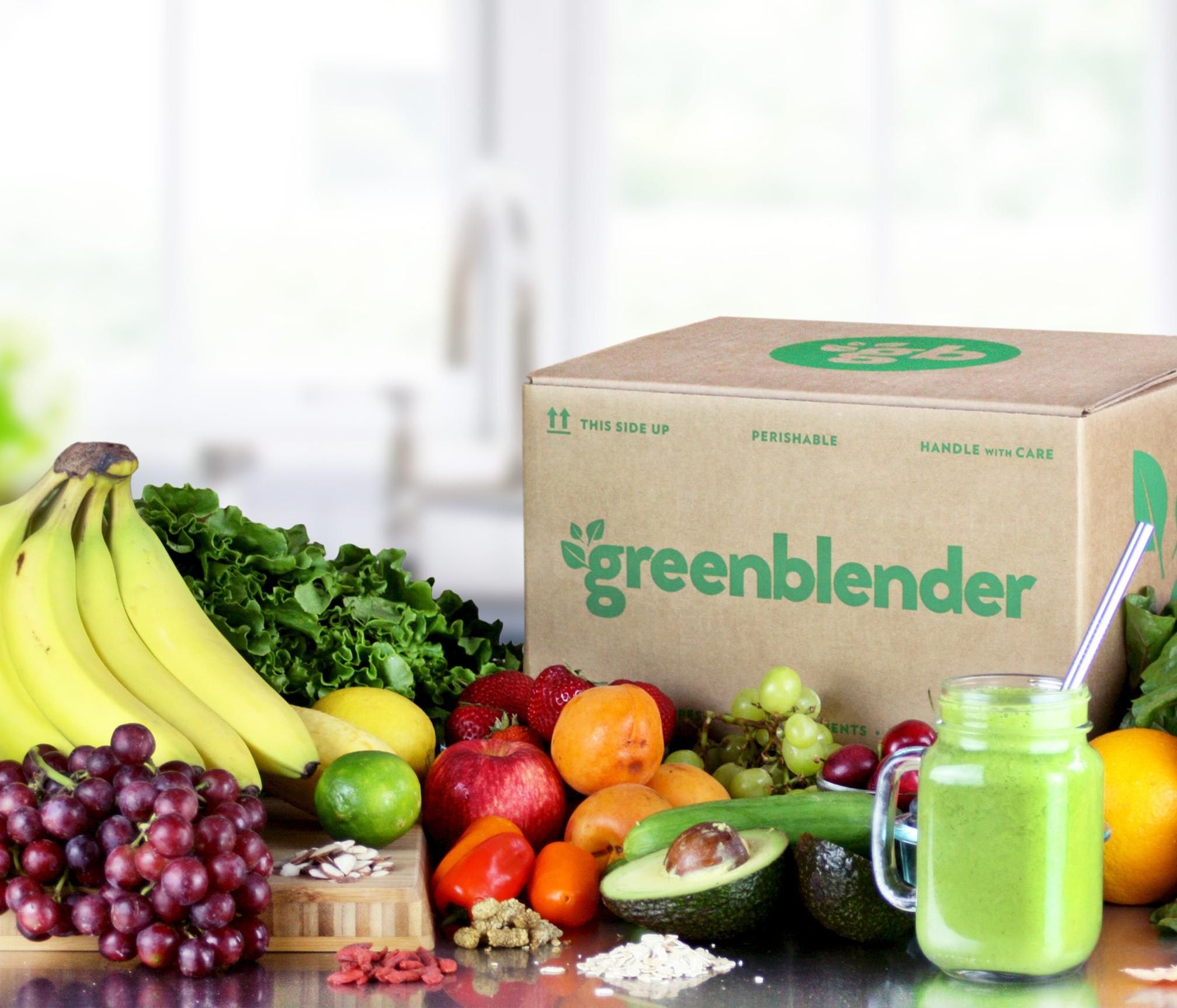 Greenblender sends you all the fresh ingredients for making five 2-serving smoothies.