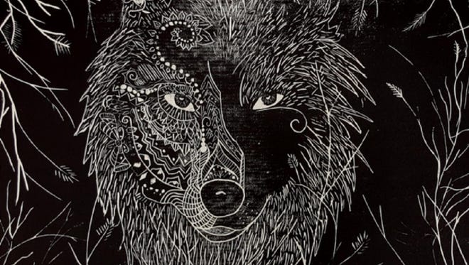 The Mimbres Region Arts Council is selling raffle tickets for this wolf print designed by students at Aldo Leopold Charter School in Silver City. Proceeds from the raffle will benefit art education.