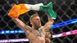 McGregor celebrates his second-round knockout of Dennis