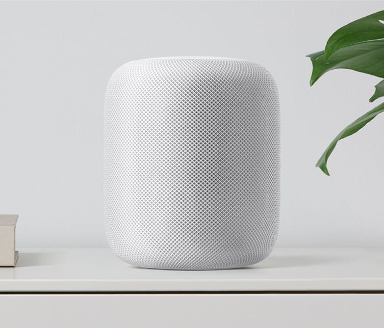 An Apple handout photo shows the HomePod, a wireless speaker for the home designed to work with an Apple Music subscription for access to over 40 million songs. HomePod features a large, Apple-designed woofer and a custom array of seven tweeters.  Hom