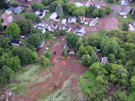 Aerial images show flooding damage to Houghton County