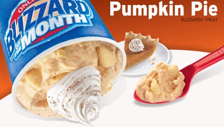 Pumpkin Pie Blizzard from Dairy Queen