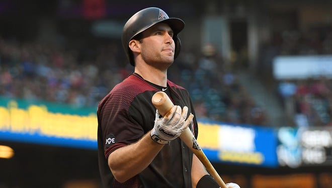 Paul Goldschmidt #44 of the Arizona Diamondbacks reacts after striking out against the San Francisco Giants in the top of the second inning at AT&T Park on July 8, 2016 in San Francisco, California.