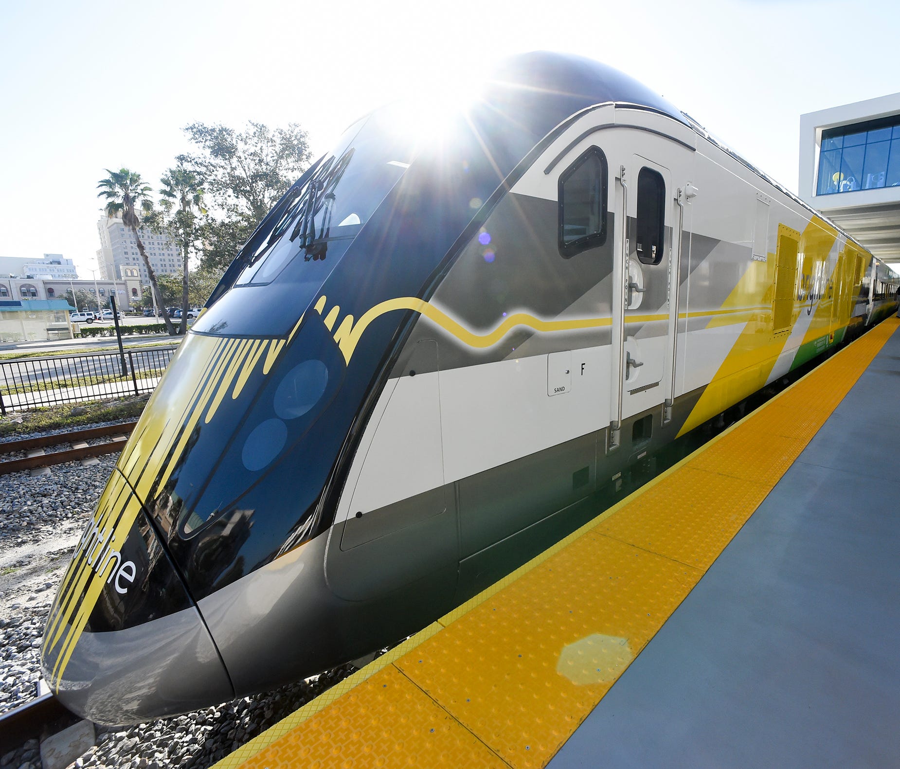 Brightline executives, elected officials and media personnel made the introductory trip between West Palm Beach and Fort Lauderdale Friday, Jan. 12, 2018, during an invitation-only media preview ride beginning and ending at the Brightline West Palm B