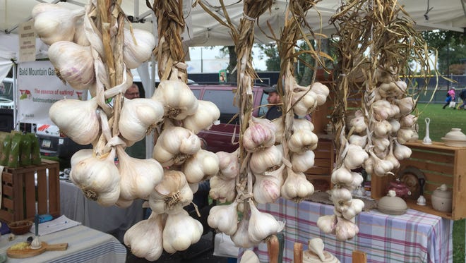 Garlic from Stoneware Garlic Roasters and Keepers at the Hudson Valley Garlic Festival in Saugerties.