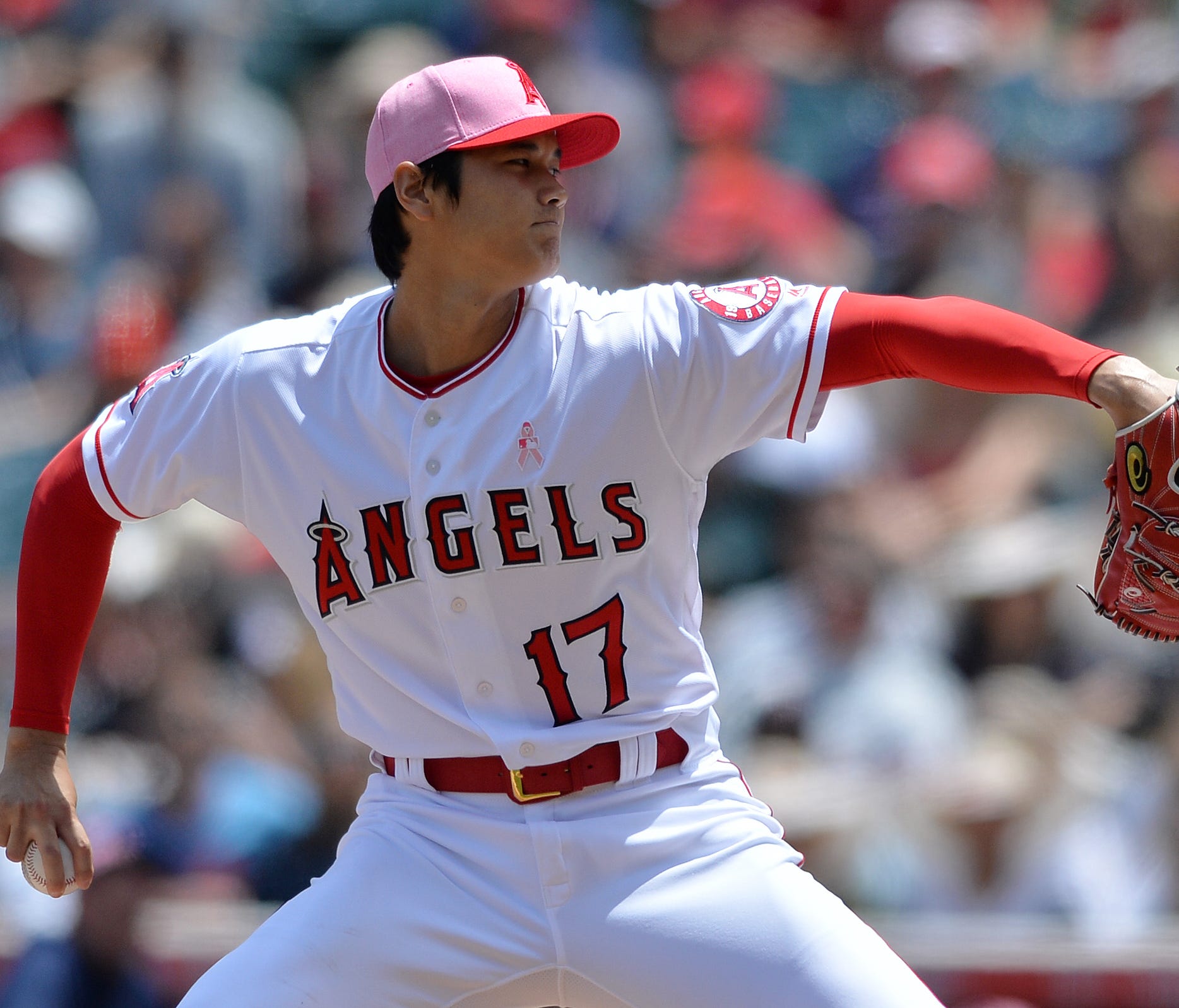 Angels pitcher Shohei Ohtani struck out 11 Twins in pitching 6 1/3 shutout innings on Sunday.