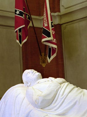 A statue of Robert E. Lee in repose is a focal point of the Lee Chapel at Washington & Lee University in Lexington. File/AP **FILE** A statue of Gen. Robert E. Lee is located on the main floor of the Lee Chapel at Washington and Lee University in Lexington, Va., in this Jan. 28, 2000, file photo. In 2007, history buffs and Confederate enthusiasts are marking the 200th anniversary of the birth of Gen. Robert E. Lee. Several events were planned Friday, Jan 19, 2007, and through the weekend at key Lee sites, including Washington & Lee University. (AP Photo/The Roanoke Times, Natalee Waters, File) ** NO SALES **