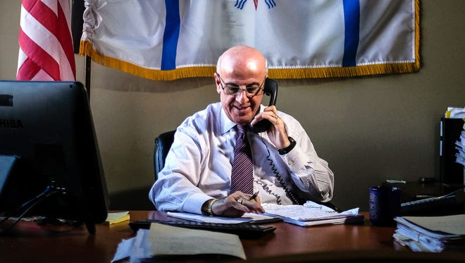 Joseph T. Kassab, 64, of Farmington Hills, is photographed in his office on Thursday, November 10, 2016, in West Bloomfield. Kassab is the Founder and President of the Iraqi Christian Advocacy and Empowerment Institute. During the elections, Kassab was an active member of the Trump Coalition of the Middle Eastern community in Michigan. 
