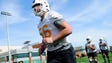 Riley Locklear (56) runs during Tennessee Volunteers