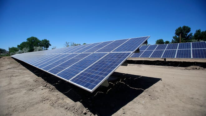 A solar array is pictured off of Western Drive in Aztec. The array was built by Guzman Energy as part of its agreement to provide power to the City of Aztec.
