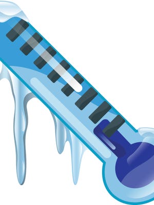 Freezing cold thermometer icon