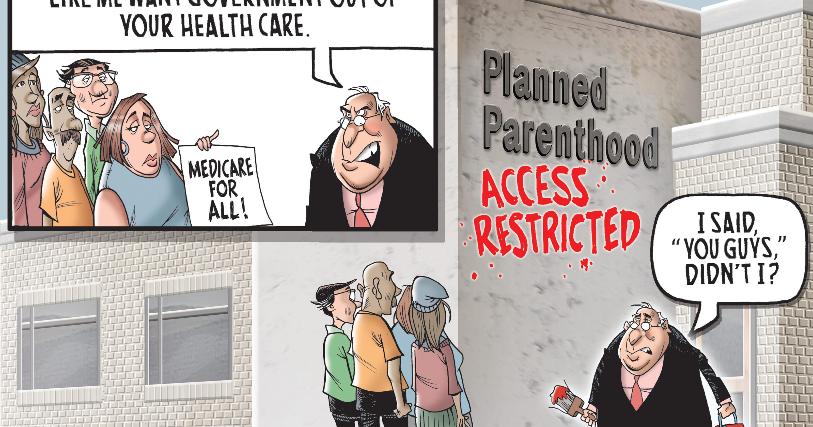 Editorial cartoons on health care