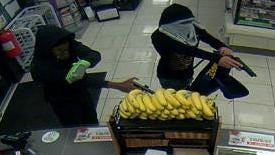 Cape police are seeking two men who held up a convenience store on Del Prado Boulevard Monday.