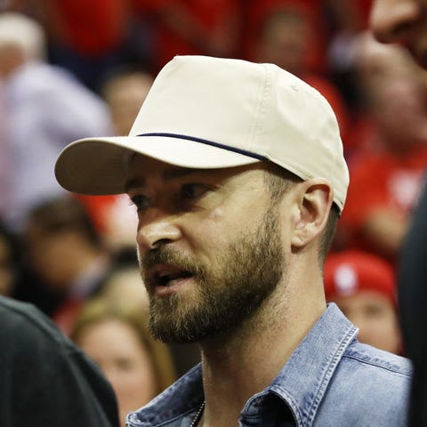 Justin Timberlake attends Game 5 of the Western...