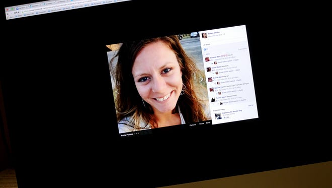 A photo taken of a computer screen showing a picture identified as Susan Clifton of Chucrhville on her Facebook page. Clifton was found dead in her home, April 6, 2016.