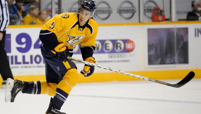 Defenseman Michael Del Zotto had just five points in 25 games with the Predators and found himself a healthy scratch several times.