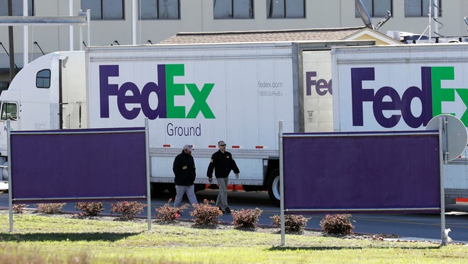 FedEx distribution center in Schertz, Texas on March 20, 2018