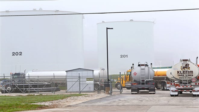Fuel tankers wait in line at the U.S. Oil facility on N. 107th St. in Milwaukee to fill up at the large fuel storage facility located there. Lines became longer in 2016 after the West Shore Pipe Line Co. closed its fuel line from Milwaukee to Green Bay.