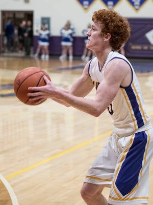 Unioto's Logan Swackhammer focuses on his shot during an earlier season game against Southeastern at Unioto High School.