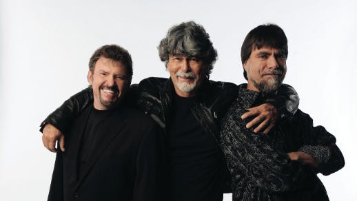 The members of Alabama (from left, Jeff Cook, Randy Owen and Teddy Gentry) will be inducted into the Nashville Songwriters Hall of Fame in October.